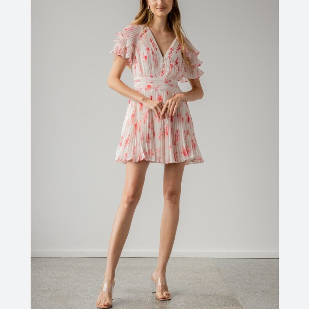 Self-Portrait Pink Floral Mini Dress